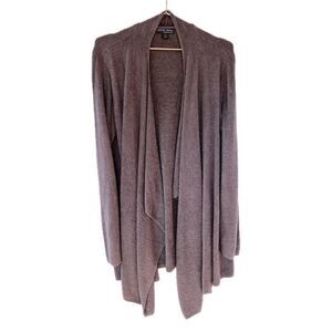 Barefoot Dreams Bamboo Chic Light Brown Taupe Waterfall Asymmetric Cardigan